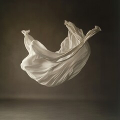 Fototapeta premium Cloth – Artistic Photo of Flowing Cloth Suspended in Midair Creating a Weightless Appearance
