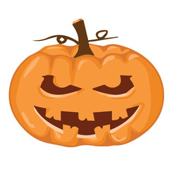 Halloween orange pumpkin illustration.