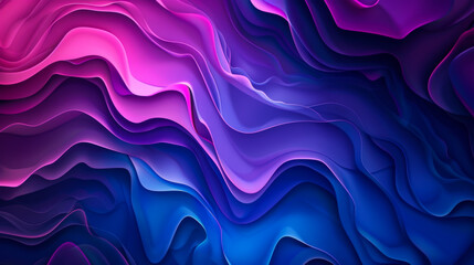 Obraz premium Abstract gradient background. Blue and purple wavy lines. Blue layers. Copy space.
