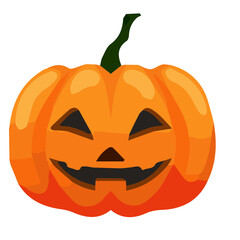 Halloween orange pumpkin illustration.