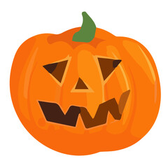 Halloween orange pumpkin illustration.