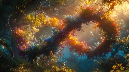 Fototapeta premium The double helix of life, where genetic mysteries unwind in the dance of DNA, a testament to the profound complexity and beauty of biological evolution