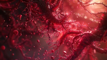 simulation of Hemoglobin inside human blood vessels
