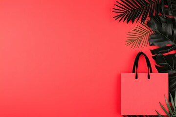 Black Friday shopping concept Minimal Black Friday holiday sale, festive elements, bold discounts, flat design illustration, copy space for stock photo with minimal concept, No logo, No Trademark, No