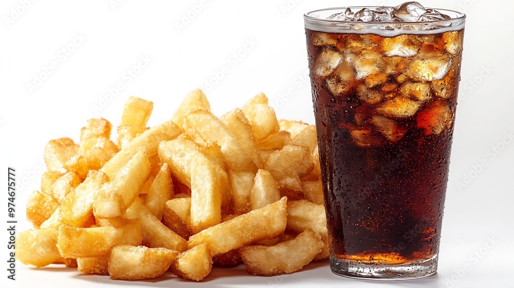 Poster fast food cola isolated on white : generative ai