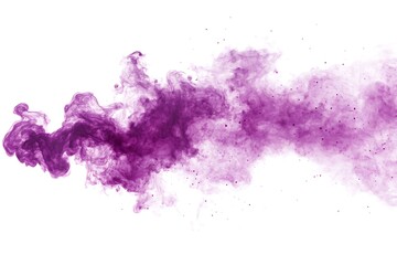 Abstract Purple Smoke Cloud on White Background.