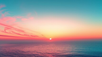 Obraz premium Minimalist Background: Bright Sunlight and Colorful Horizon Illustrating Nature’s Morning Beauty