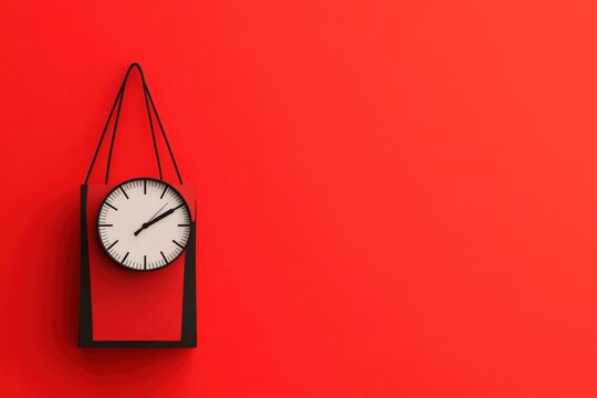 Black Friday shopping concept Minimal Black Friday shopping, limited time offer, bold countdown clock, flat design illustration, copy space for stock photo with minimal concept, No logo, No