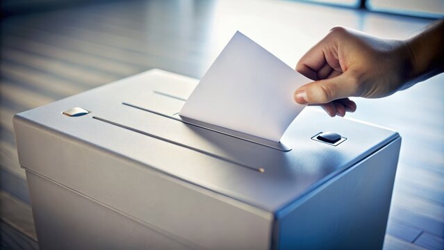 Voter ID and ballot close-up, Casting vote, Verification , Election, Voting, Democracy, Polling station