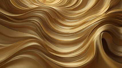 abstract background filled with soft, fluid waves of golden gradients, blending seamlessly from light to deep gold