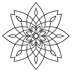 Minimalistic Mandala Design, Simple Line Mandala, Geometric Mandala Art, Modern Mandala, Vector Mandala