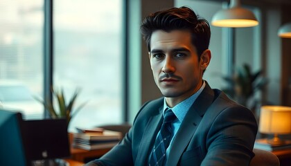 Obraz premium business man at city