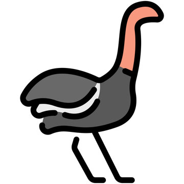recommend clip art: ostrich filled line icon