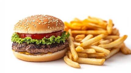 Fast food isolated on white : Generative AI