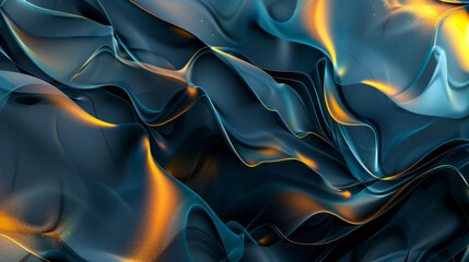 Obraz premium Abstract futuristic shapes. Transparent curved wavy lines in gray blue and turquoise shades. Copy space.