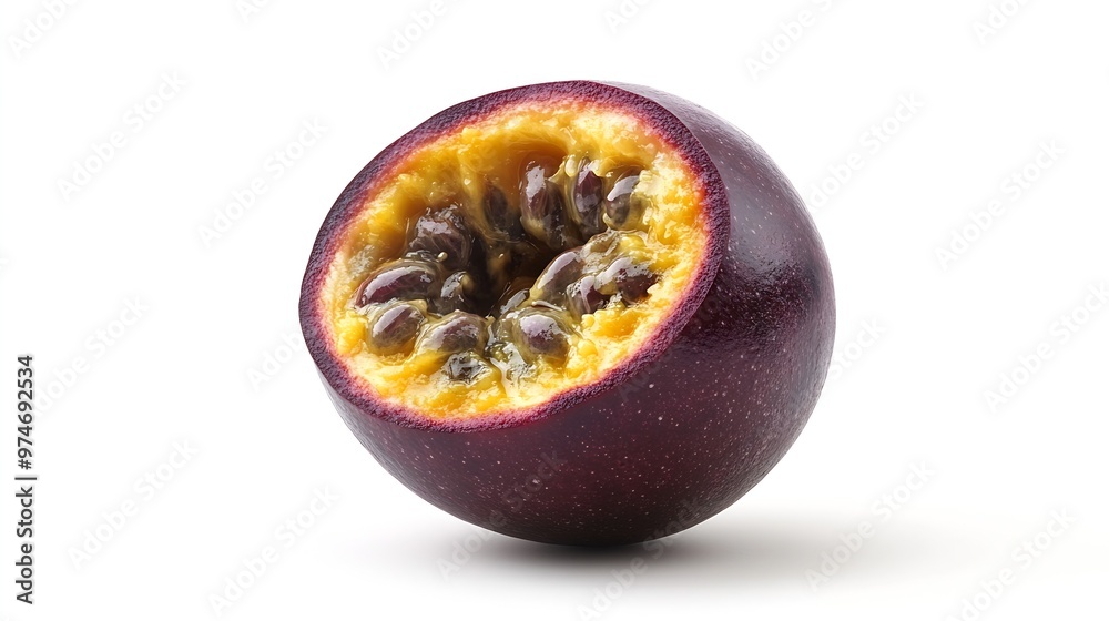Poster clipping path passion fruit isolated on white background : generative ai