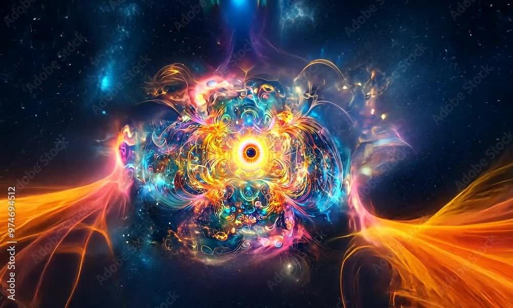Wall mural cosmic psychedelic video art journey through the depths of the universe