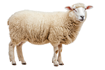 A sheep. Isolated on transparent background