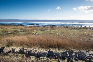 Landscape photograph of the coast taken at the Gwent levels