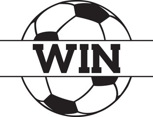 Win sports typography clip art design on plain white transparent isolated background for card, shirt, hoodie, sweatshirt, apparel, card, tag, mug, icon, poster or badge