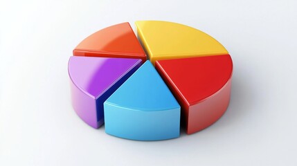 Fototapeta premium A professional presentation slide featuring a colorful 3D pie chart representing market share distribution, with labels and percentages clearly visible on a white background.