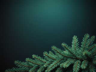 green fir twig frame christmas decoration background
