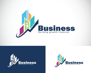business financial building logo creative growth market diagram