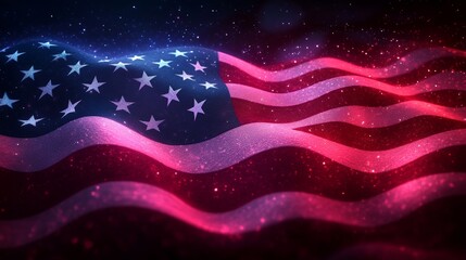 Waving American Flag with Sharp Clean Lines and Modern Graphic Design