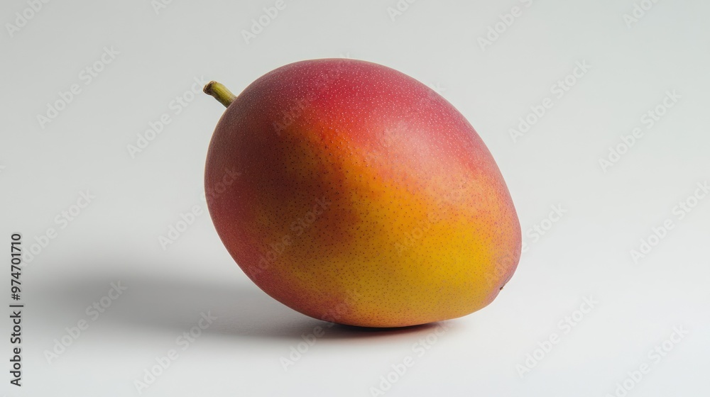 Wall mural A single ripe mango displayed against a plain background.