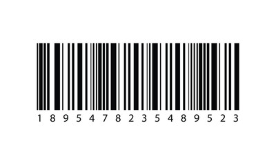 Barcode vector icon with numbers.