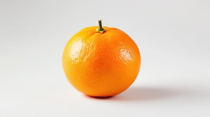 A single orange on a white background, showcasing its vibrant color and texture.