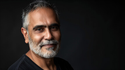 Obraz premium Portrait of a Mature Man with Gray Beard and Confident Expression