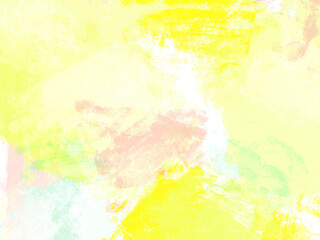 黄色基調のカラフルな明るい背景素材。水彩画、グラフィック。web背景, 動画背景, パネル, ポスター, サムネイル, バナー, ポストカード, メッセジカード, グリーティングカードなどに。