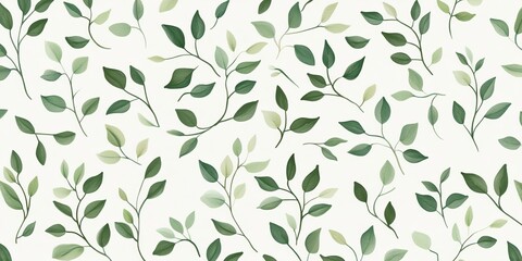 Green Leaf Seamless Pattern Background.