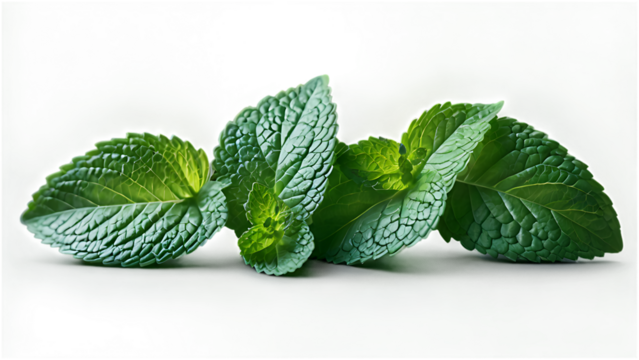 Fresh mint leaves isolated on transparent background.
