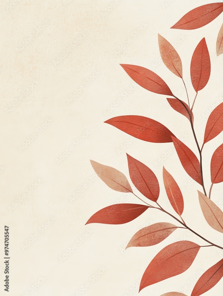 Poster Autumn Leaves Minimalist Illustration.