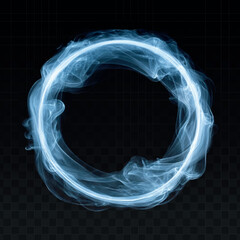 Vector smoke ring isolated on transparent background.