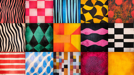 Fototapeta premium Abstract Geometric Pattern Collage