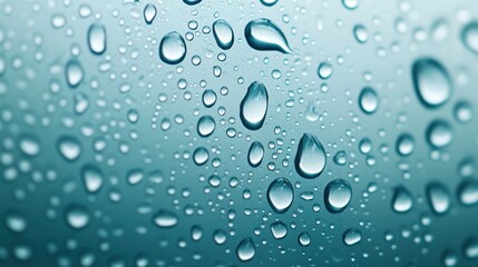 A close up of a glass window with water droplets on it, AI