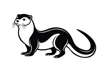 An Otter vector line art illustration