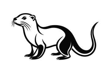 An Otter vector line art illustration