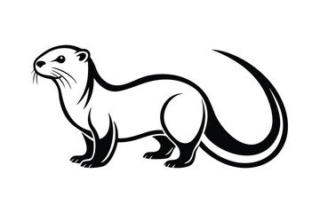 An Otter vector line art illustration