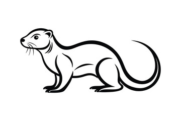 An Otter vector line art illustration