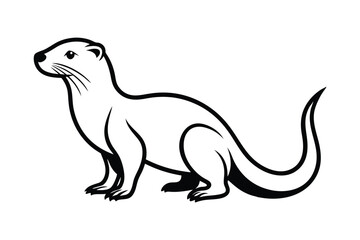 An Otter vector line art illustration