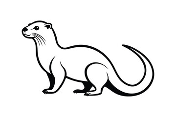 An Otter vector line art illustration