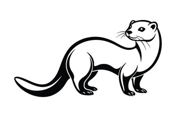 An Otter vector line art illustration