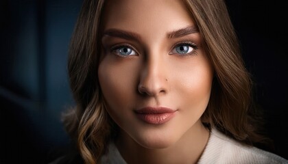 Naklejka premium close up cinematic shot of a woman's face