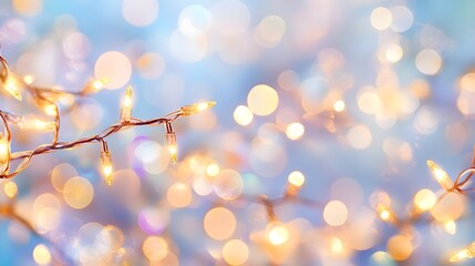 Festive Lights Bokeh Background, Warm Glow, Christmas