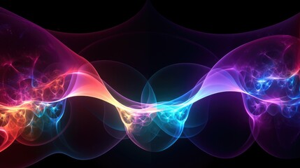 Fototapeta premium Abstract glowing waves of light in vibrant colors create a dynamic and ethereal background. Perfect for modern designs, technology, and energy themes.