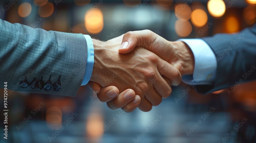 Aufkleber two men shaking hands in a business setting